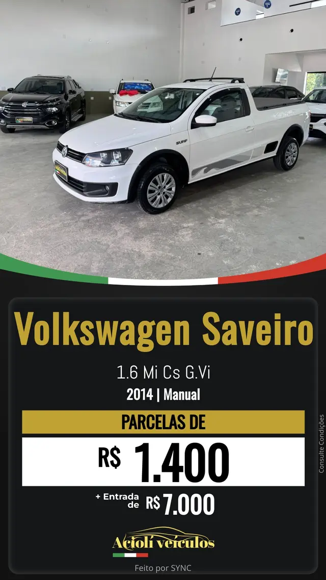 Exemplo de arte automática em Reel para loja de veículos (modelo 1)