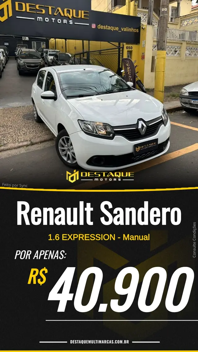 Exemplo de arte automática em Reel para loja de veículos (modelo 4)